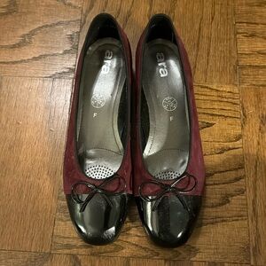 Red and Black Ara Ballet Flats